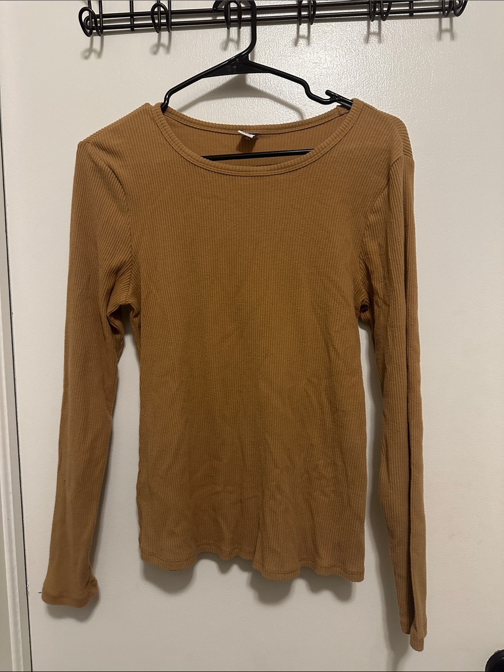Old Navy Ribbed Long-Sleeve Top - Camel Brown